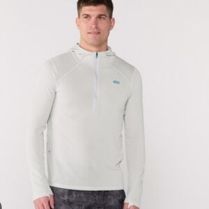 Stio Trax Half Zip Hoodie In Quiet Gray Athletic Gorpcore Polartec Hooded Shirt